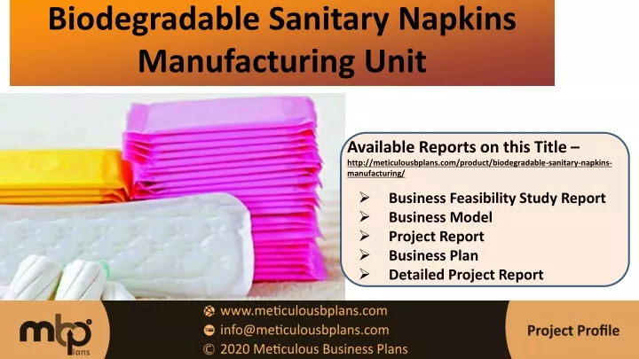 biodegradable sanitary napkins manufacturing unit