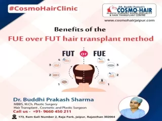 CosmoHair is one of the best clinic for FUE Hair Transplant in Jaipur.