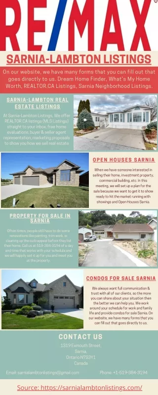 Houses for Sale at Sarnia Lambton Real Estate Listings | Remax Sarnia