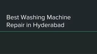 Washing Machine Repair in Hyderabad