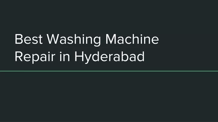 best washing machine repair in hyderabad