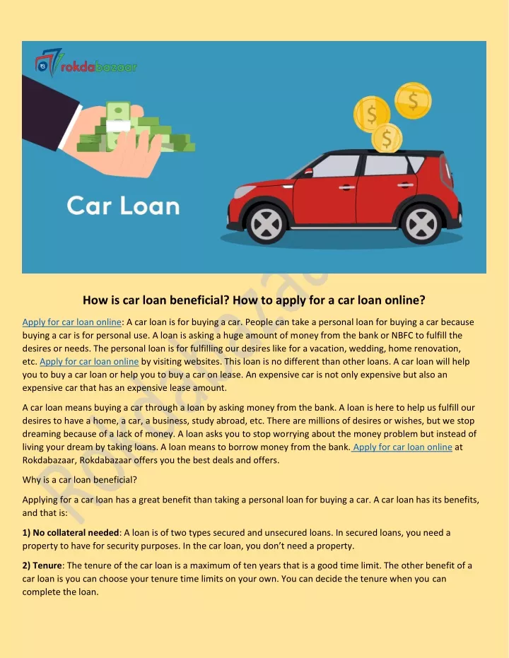 how is car loan beneficial how to apply