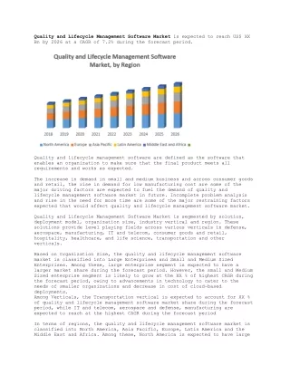 Quality and Lifecycle Management Software Market