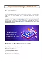 Why Inbound Marketing is Essential in 2020 - slide 1
