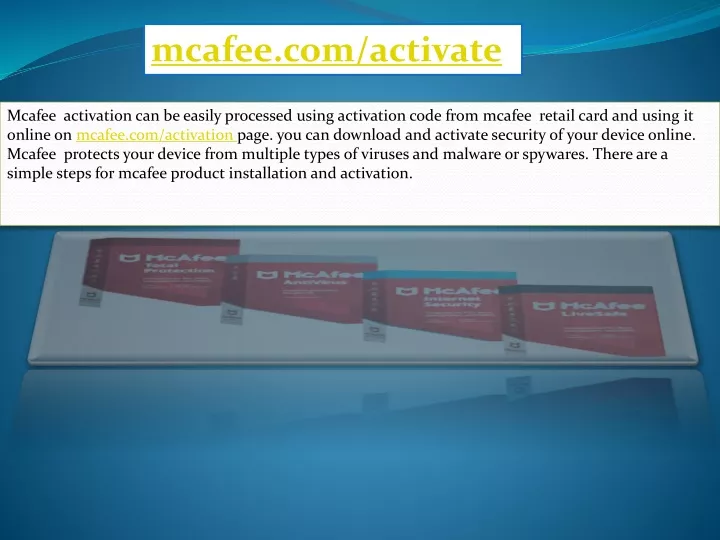 mcafee com activate