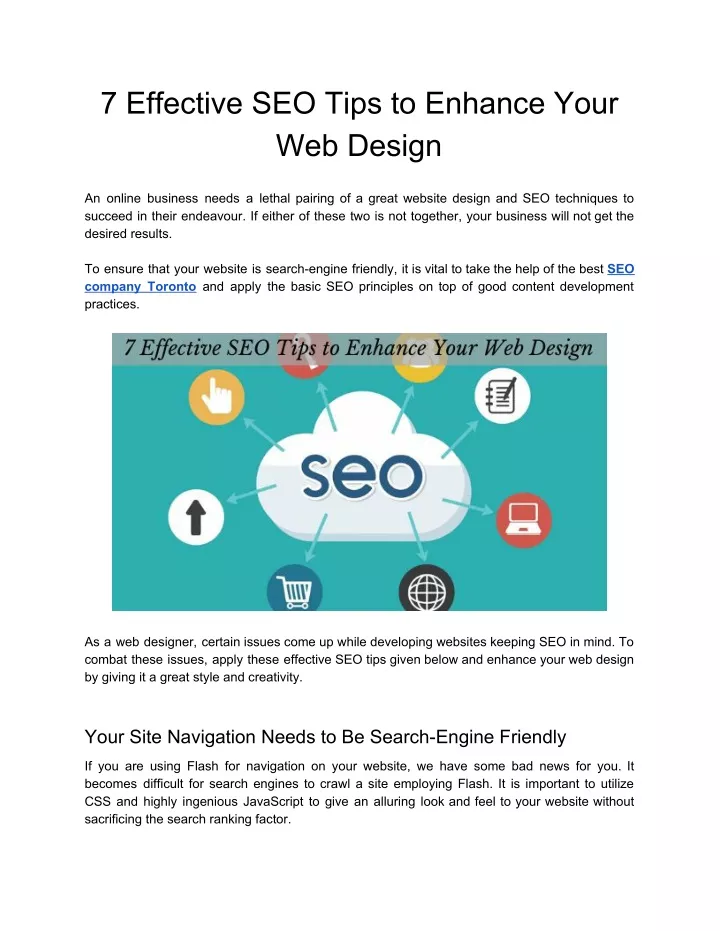 7 effective seo tips to enhance your web design