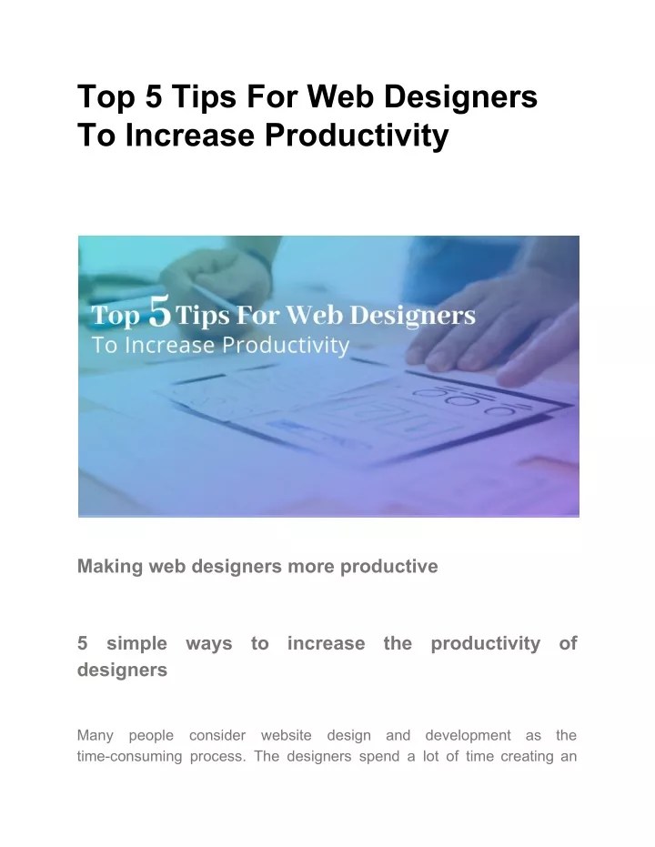 top 5 tips for web designers to increase