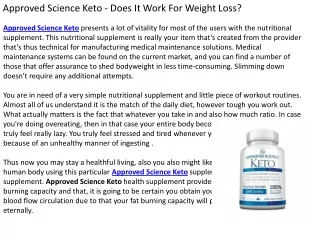 Approved Science Keto - Does It Work For Weight Loss?