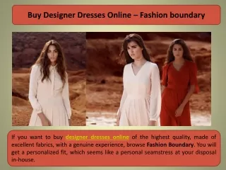 Buy Designer Dresses Online – Fashion boundary
