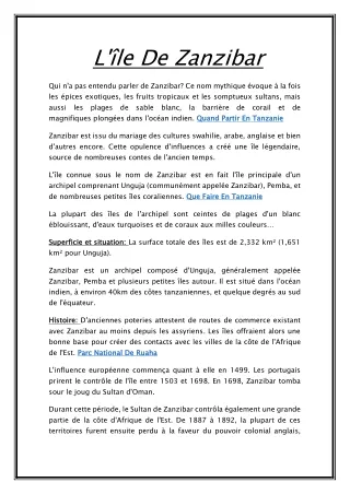 l le de zanzibar