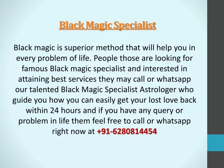 black magic specialist