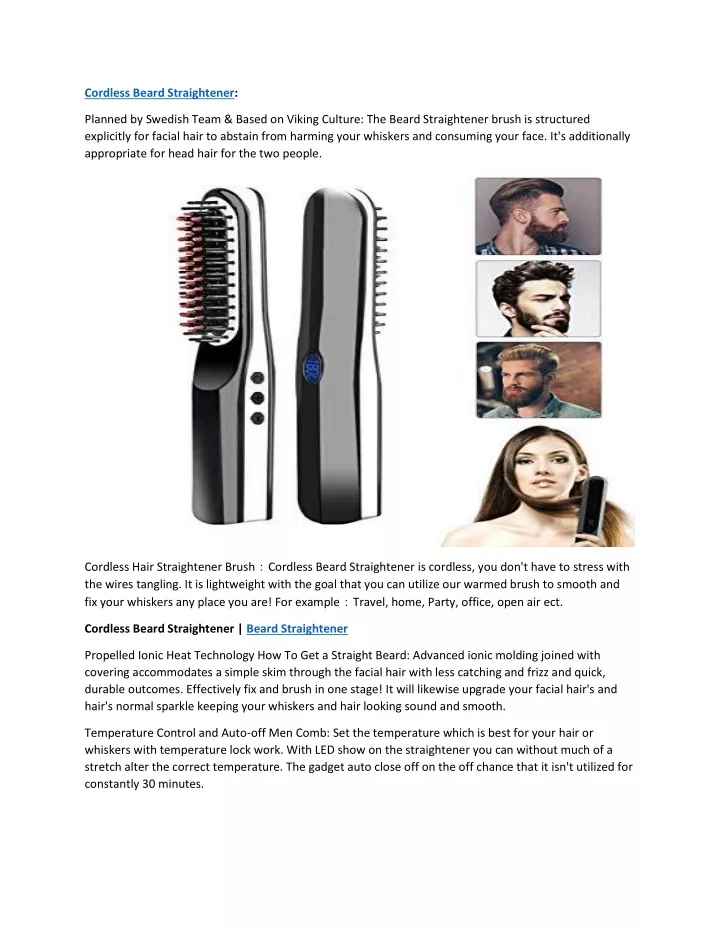 cordless beard straightener