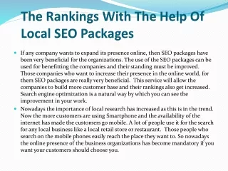 The Rankings With The Help Of Local SEO Packages