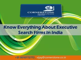 Know Everything About Executive Search Firms In India