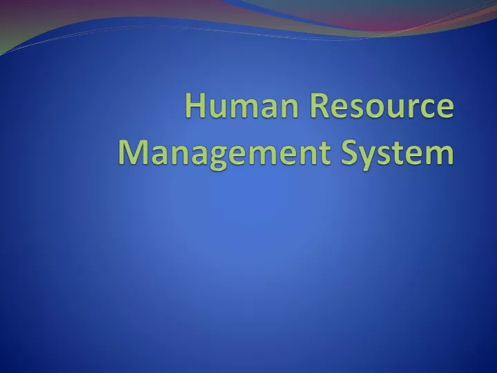 human resource management system