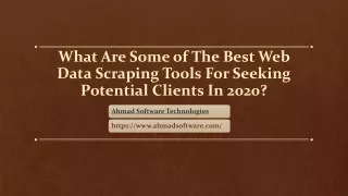 What Are Some of The Best Web Data Scraping Tools For Seeking Potential Clients in 2020?