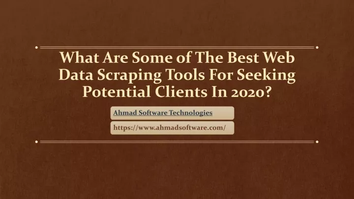 what are some of the best web data scraping tools