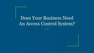 does your business need an access control system