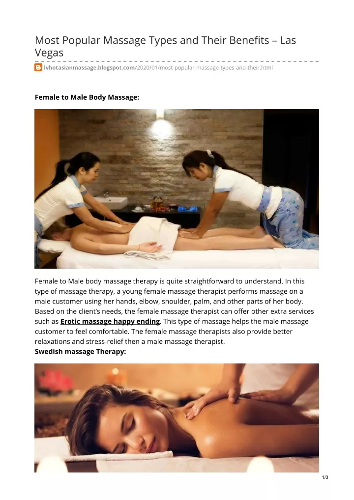 most popular massage types and their benefits