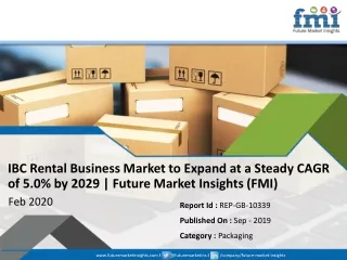 IBC Rental Business Market Estimated to Exhibit CAGR of 5.0% by 2029 | FMI Reports