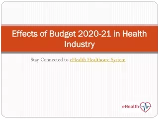 Effects of Budget 2020-21 in Health Industry
