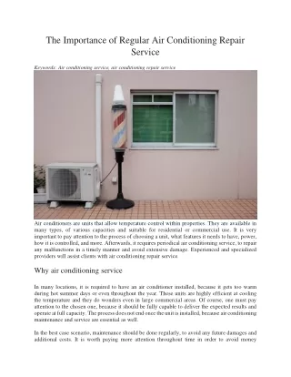 the importance of regular air conditioning repair