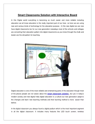 Smart Classrooms solution with Interactive board