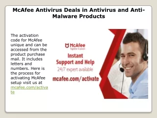 McAfee Antivirus Deals in Antivirus and Anti-Malware Products