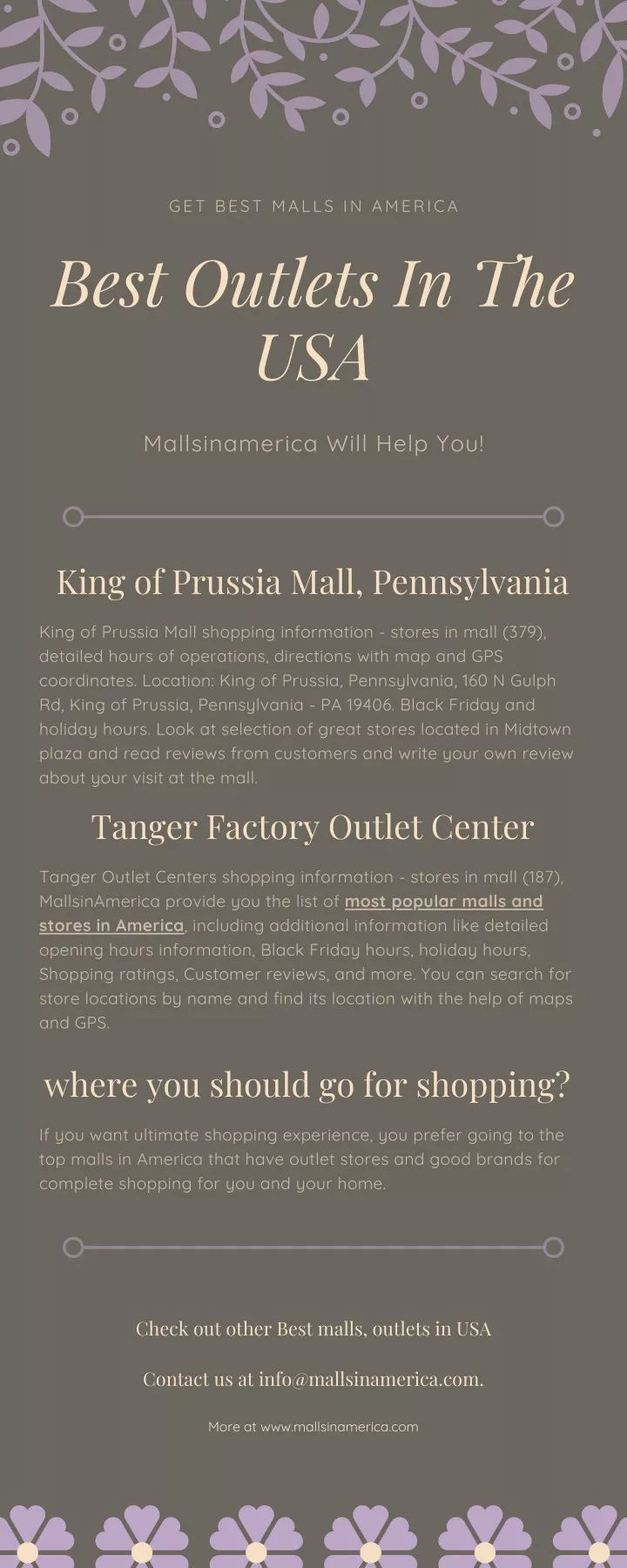 get best malls in america