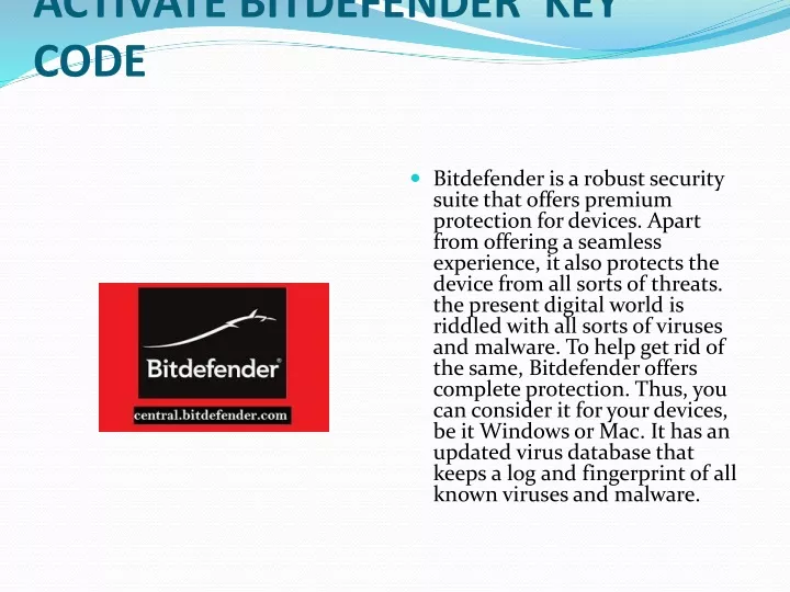 download install and activate bitdefender key code