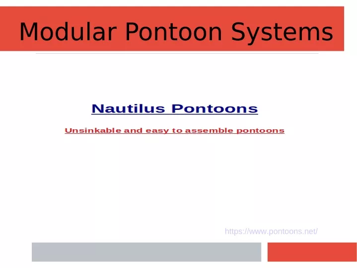 modular pontoon systems