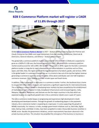 b2b e commerce platform market will register