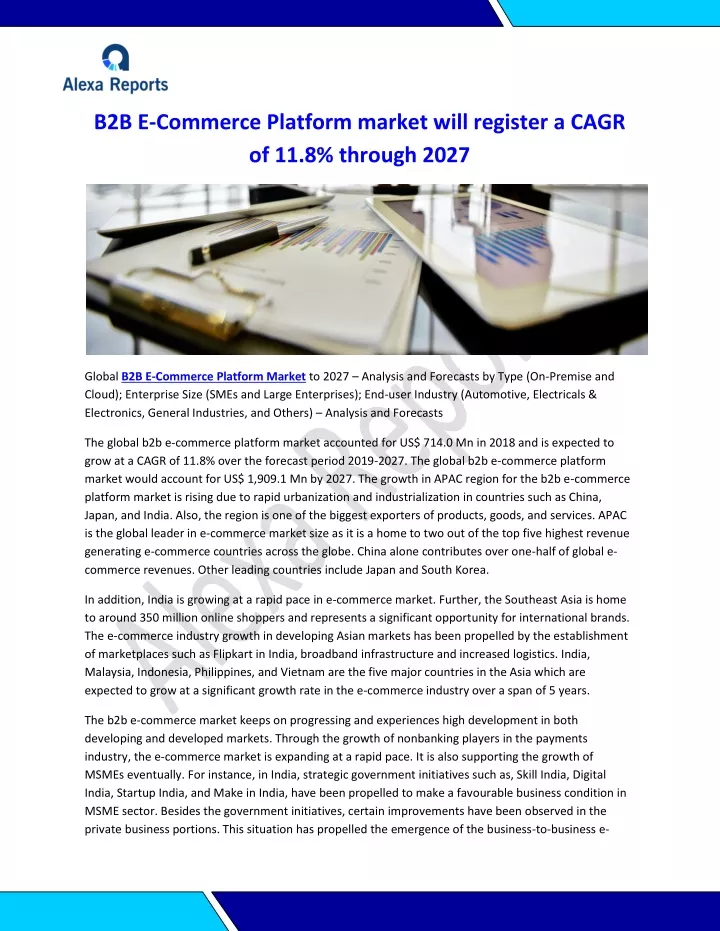 b2b e commerce platform market will register