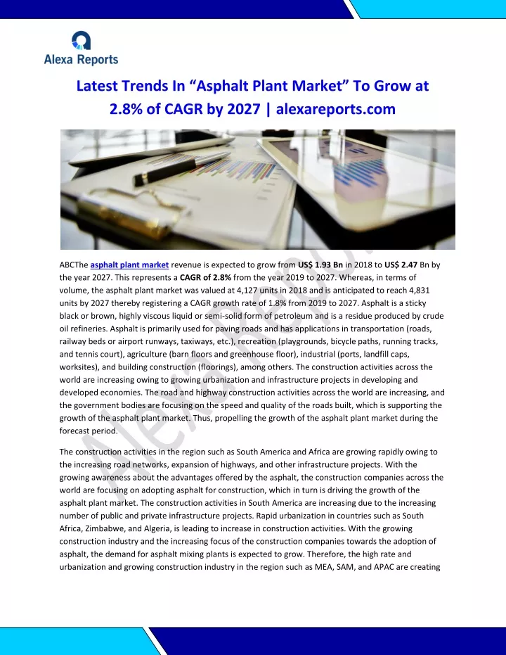 latest trends in asphalt plant market to grow