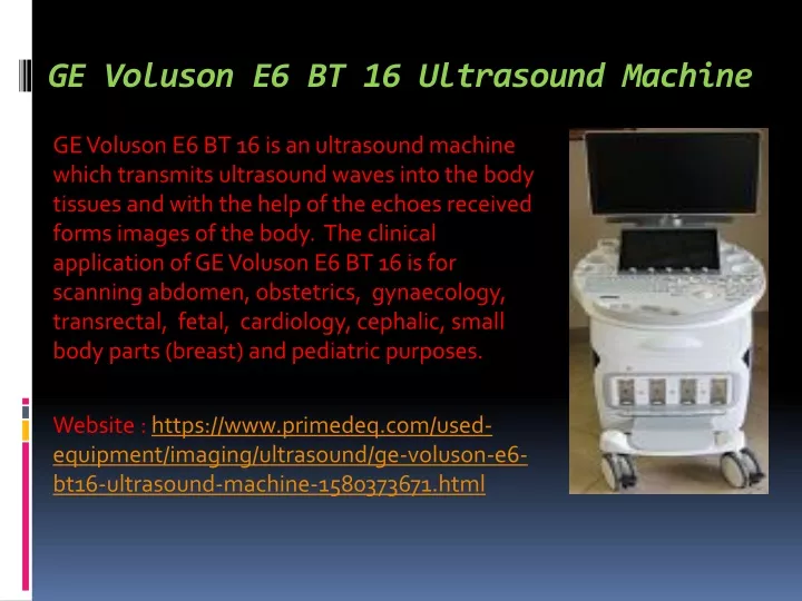 ge voluson e6 bt 16 ultrasound machine