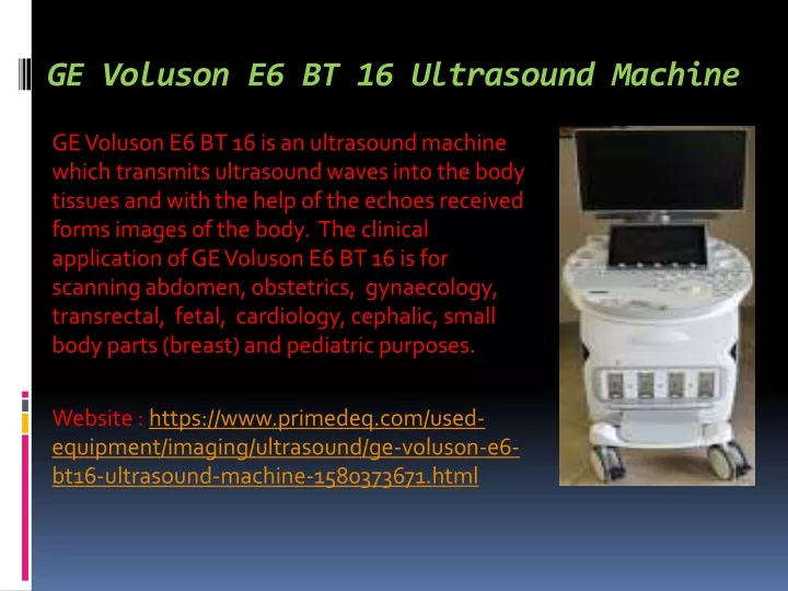ge voluson e6 bt 16 ultrasound machine