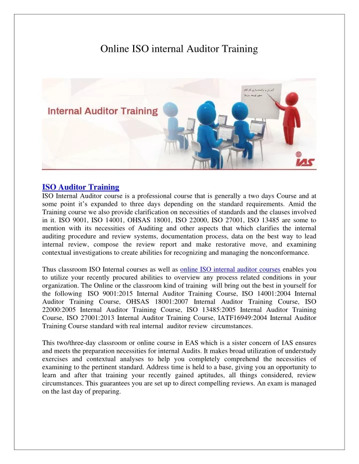 online iso internal auditor training