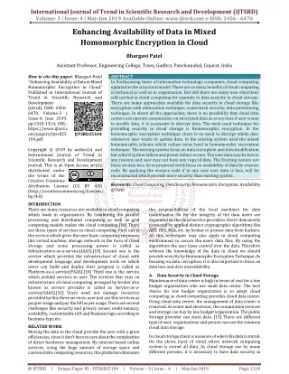 Enhancing Availability of Data In Mixed Homomorphic Encryption In Cloud