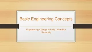 Basic Engineering Concepts - Avantika University