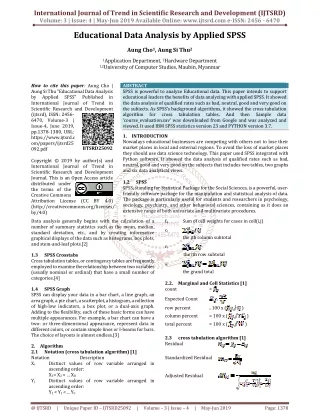 Educational Data Analysis By Applied SPSS