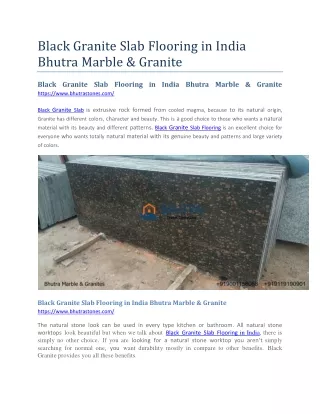 Black Granite Slab Flooring in India Bhutra Marble & Granite