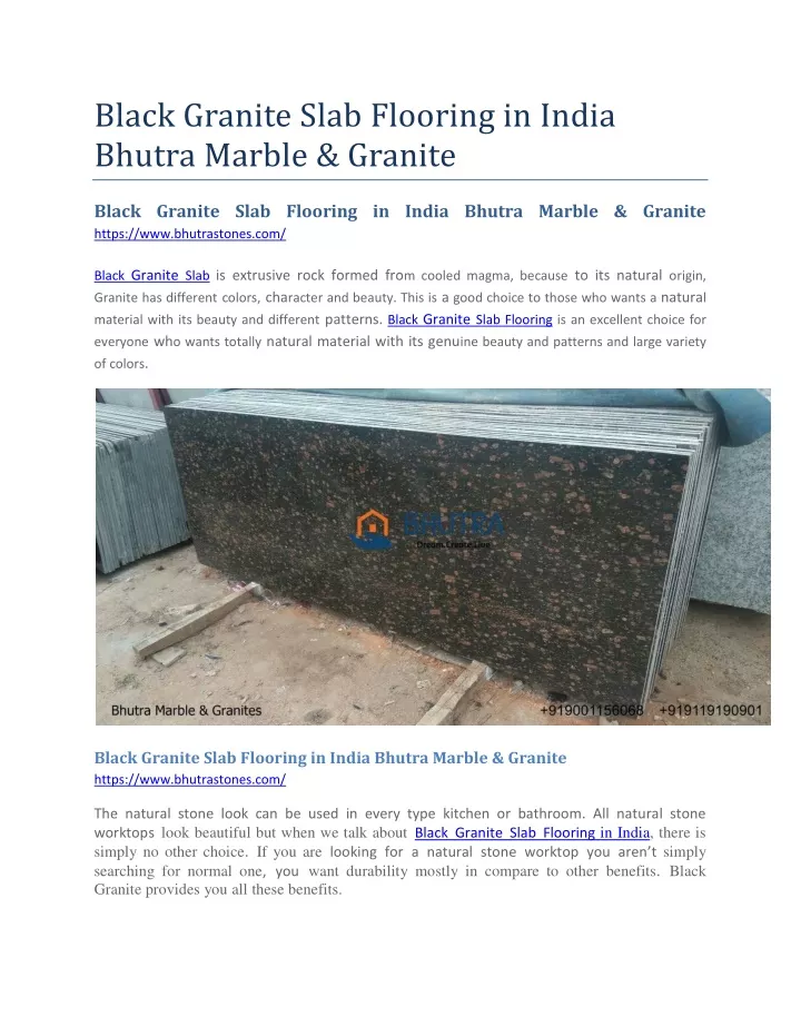black granite slab flooring in india bhutra
