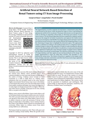 Artificial Neural Network Based Detection of Renal Tumors Using CT Scan Image Processing