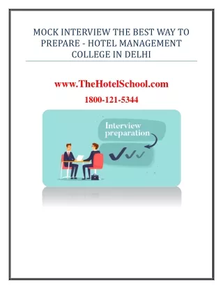 Mock Interview the Best Way to Prepare Hotel Management College in Delhi