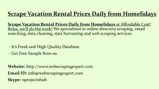 scrape vacation rental prices daily from homelidays
