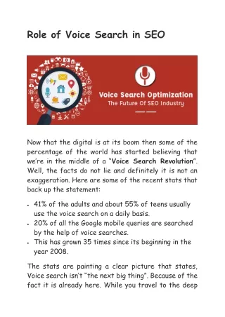 Role of Voice Search in SEO?