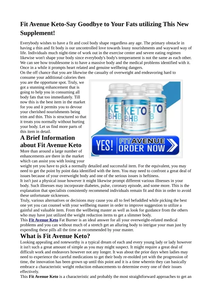 fit avenue keto say goodbye to your fats