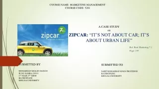 A Case study on Zipcar
