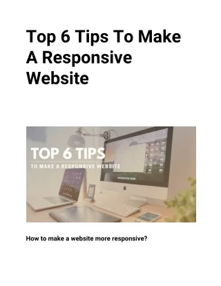 top 6 tips to make a responsive website