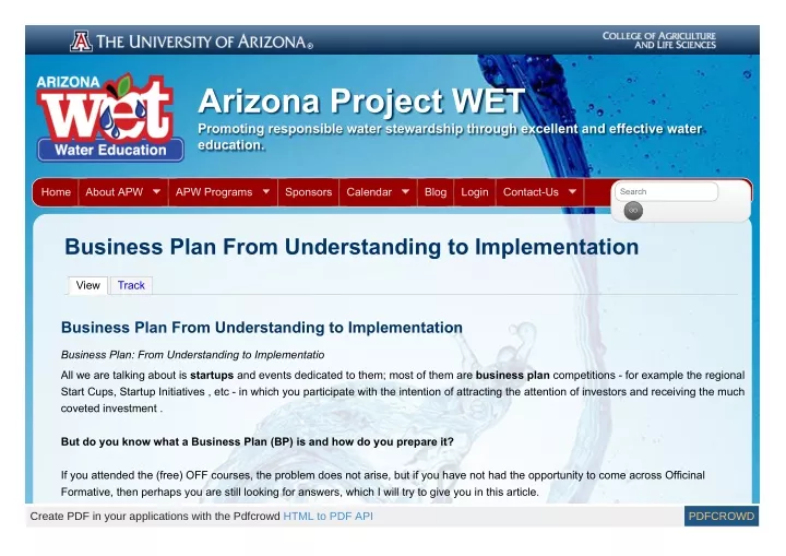 arizona project wet promoting responsible water
